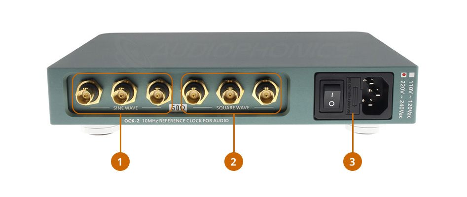 Schéma de la connectique de l'horloge maître LHY AUDIO OCK-2